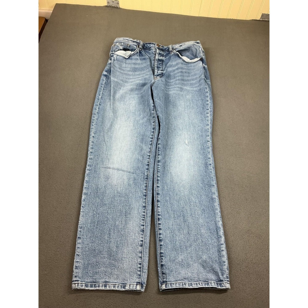 Oliver Logan Mulberry Straight Jeans Mens‎ 35x30 Light Wash Blue Stretch Denim